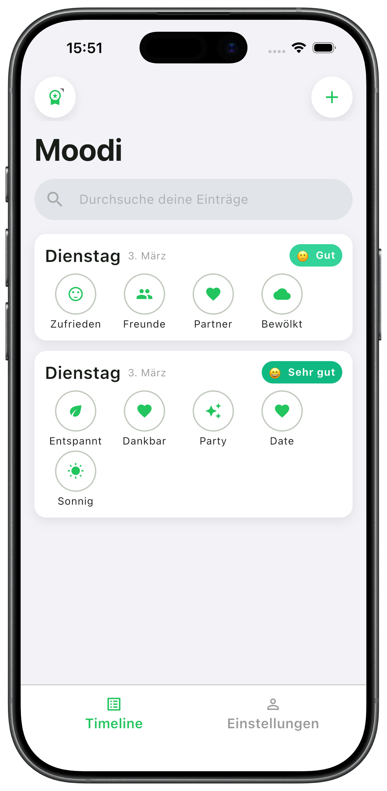 Moodi Screenshot im Hero